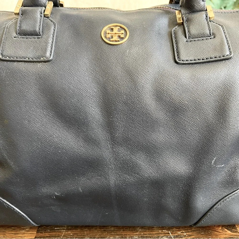 Tory Burch $698 Robinson Bowley Satchel Navy Saffiano Leather (No Long Strap)